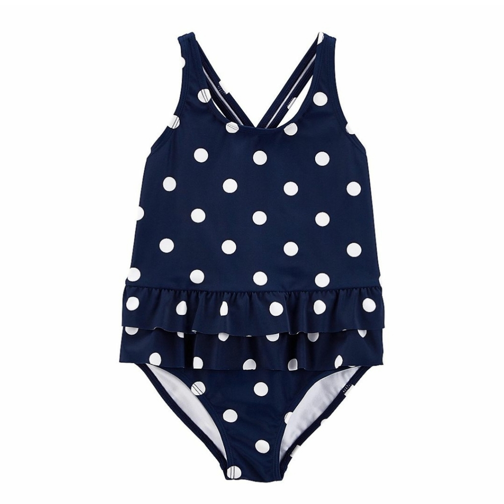 Carter's Navy and White Polka Dot Kids Swim One Piece